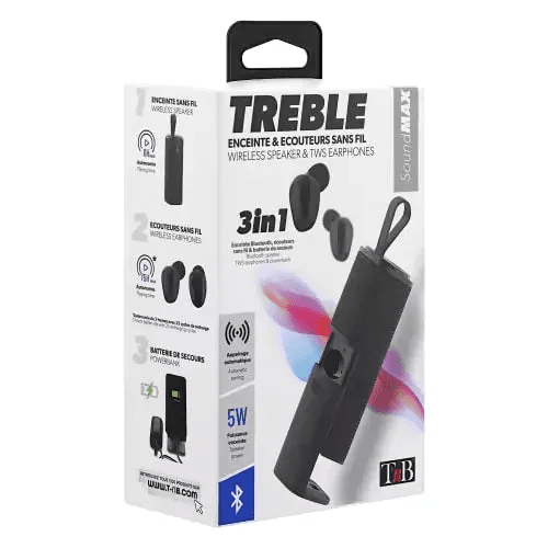 TREBLE Wireless Speaker + Headphones + Power Bank Combo (3 in 1)